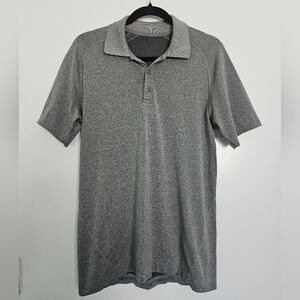 Lululemon Metal Vent Tech Polo Shirt Mens Gray Performance Lightweight Sz M